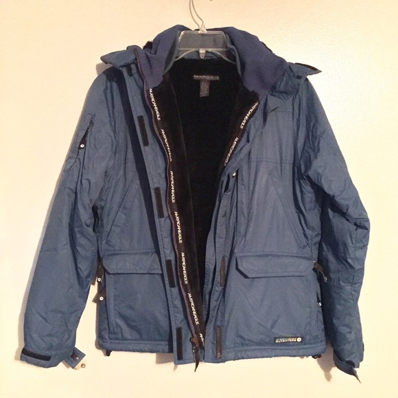 American Eagle vintage multi pocket faux fur lining zip up all weather jacket - Picture 1 of 6